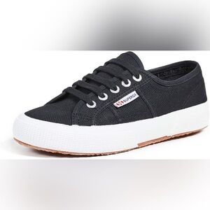 Superga Women's Black Cotu Classic Lace Up Sneakers Tennis Shoes